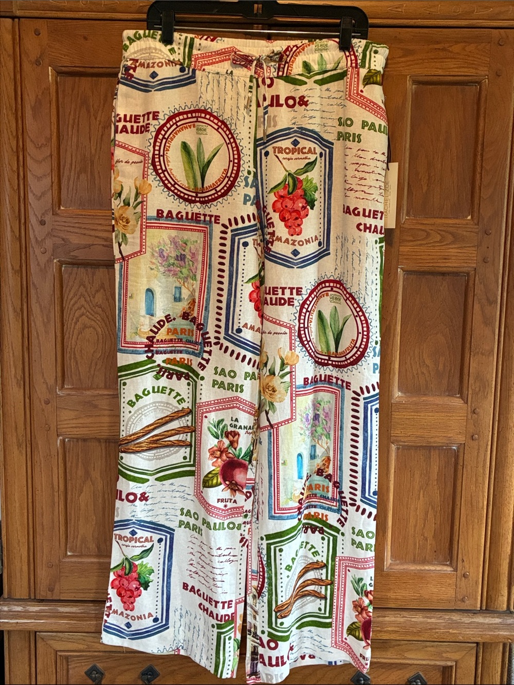 Rachel Zoe Print Wide-Leg Pants Size L